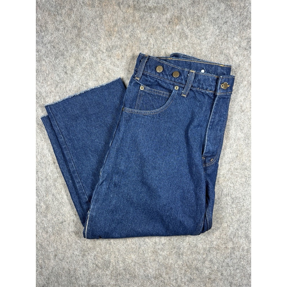 Prison Blues USA Carpenter Jeans 38 Cropped Raw Hem Workwear Denim
